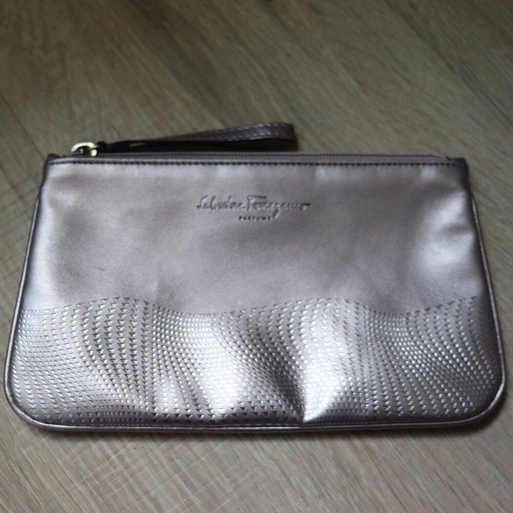 Authentic Ferragamo Metallic Clutch